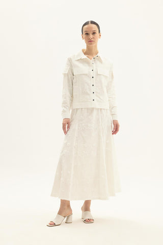 Alpina Broderie White Blouse and Skirt Set