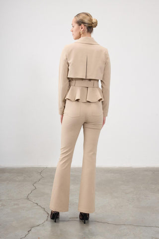 Anni Flared Trousers – Beige