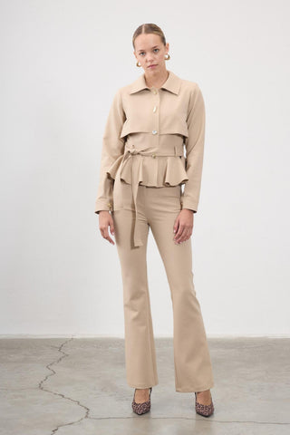 Anni Flared Trousers – Beige