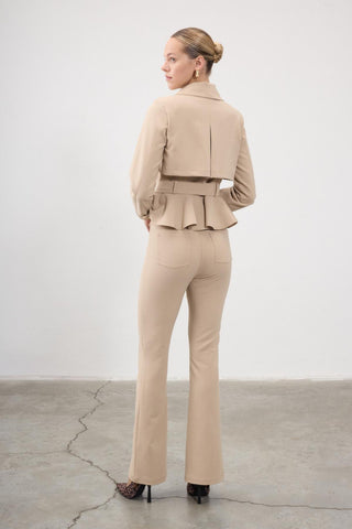 Anni Flared Trousers – Beige