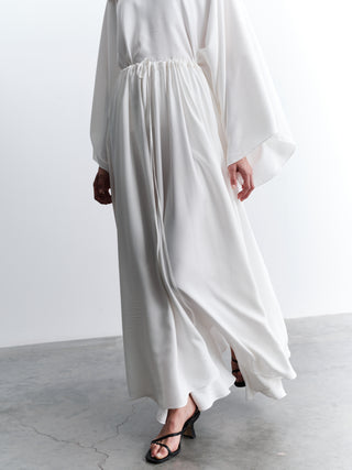 Satin Blouse Set with Skirt - White