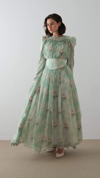 Corset Detail Maxi Dress – Mint