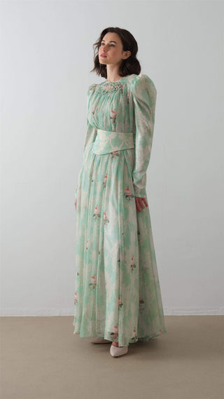 Corset Detail Maxi Dress – Mint