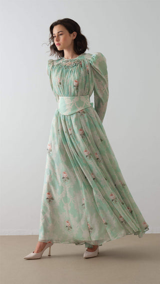 Corset Detail Maxi Dress – Mint