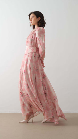 Corset Detail Maxi Dress – Salmon
