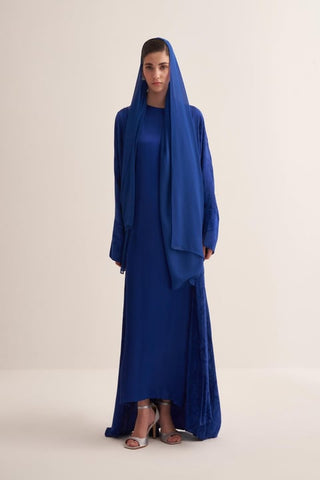 Bella Viscose Abaya Set - Saxe Blue