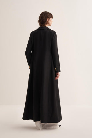 Black Tailored Blazer-Style Abaya