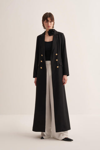 Black Tailored Blazer-Style Abaya