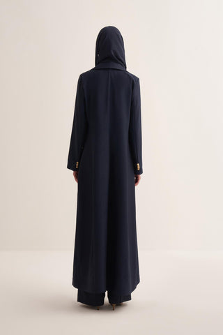 Navy Blue Tailored Blazer-Style Abaya