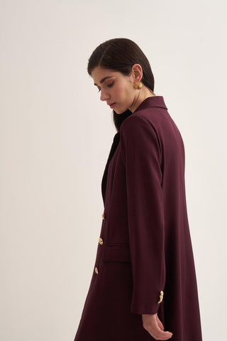 Plum Tailored Blazer-Style Abaya