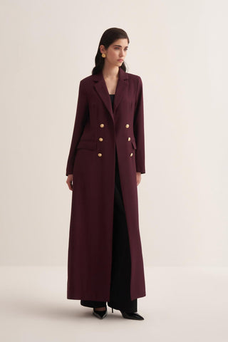 Plum Tailored Blazer-Style Abaya