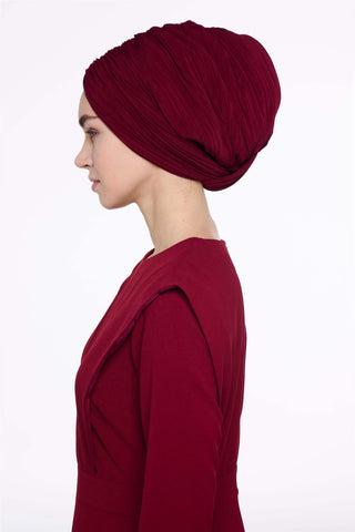 Cross-Wrap Bonnet – Burgundy