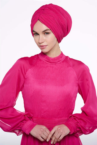Cross-Wrap Bonnet – Fuchsia