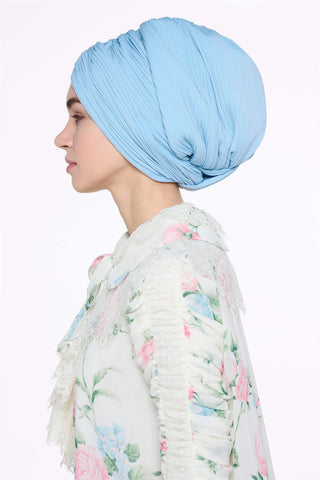 Cross-Wrap Bonnet – Blue