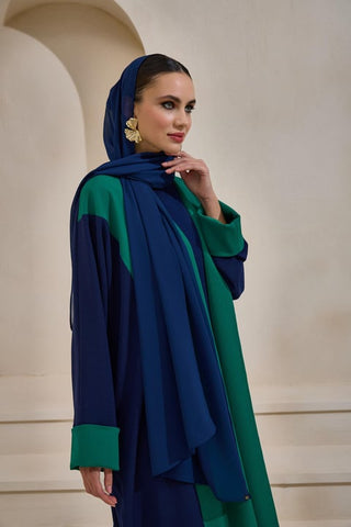 Casual Abaya - Navy Blue Green