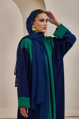 Casual Abaya - Navy Blue Green