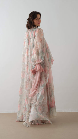 Floral Patterned Pants Set - Salmon