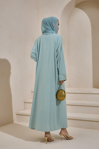 Crepe Trench Abaya - Mint Green