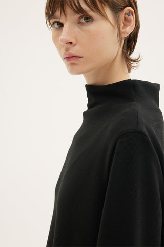 Diamante Faux-Fur Cuff Dress – Black