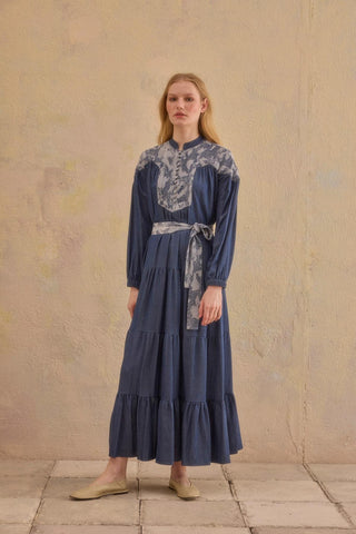 Dina Tencel Maxi Dress – Blue