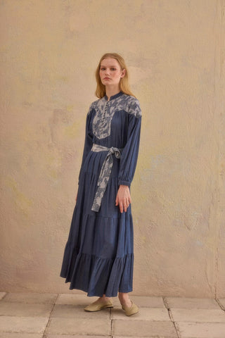Dina Tencel Maxi Dress – Blue