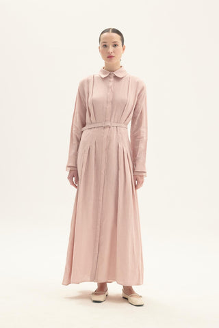 ELVIRA 100% Linen Dress – Pink