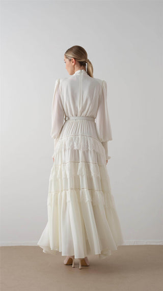 Tiered Ruffle Maxi Dress – Ecru