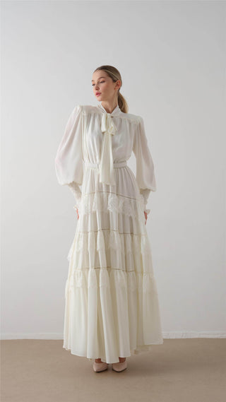 Tiered Ruffle Maxi Dress – Ecru