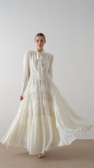 Tiered Ruffle Maxi Dress – Ecru