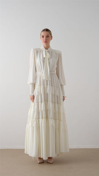 Tiered Ruffle Maxi Dress – Ecru