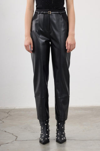 Freya Leather Trousers – Black