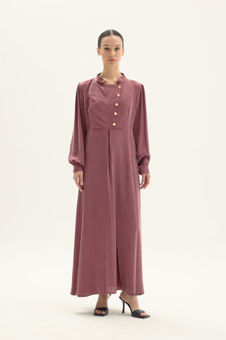 Ginny Silk Panelled Dress – Bordeaux