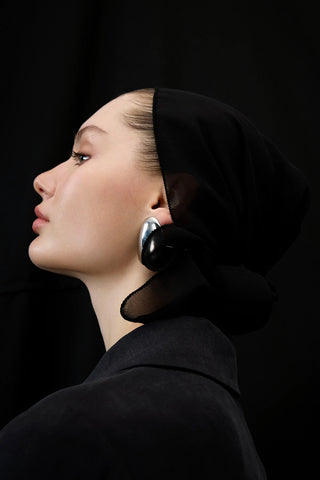 Shirt-Collar Zip-Front Abaya – Black