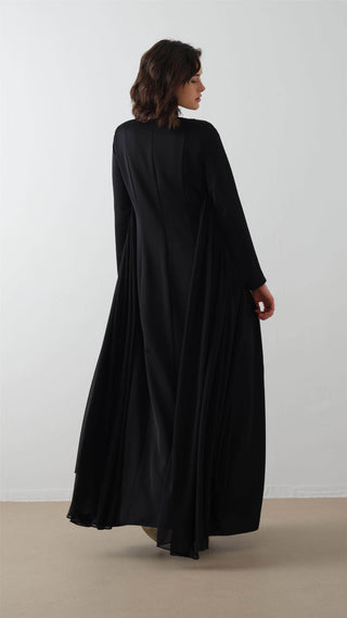 Cape Sleeve Detail Dress – Black