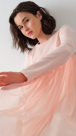 Cape Sleeve Detail Dress – Salmon