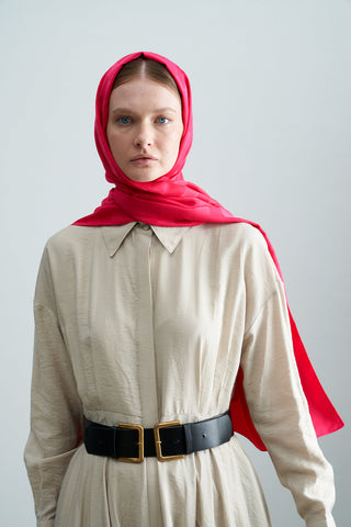 Serenity Silky Checkered Shawl – Fuchsia 75x190