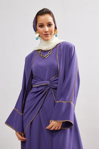 New Line Abaya Dress Set - Lavender