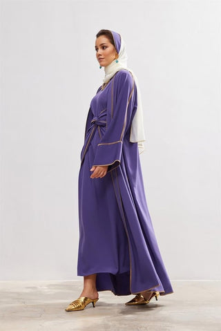 New Line Abaya Dress Set - Lavender