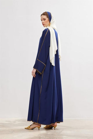 New Line Abaya Dress Set - Navy Blue