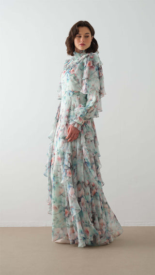 Ruffle Layered Maxi Dress – Mint