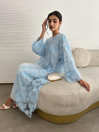 İnci Rüyası Mavi Abaya Takımı