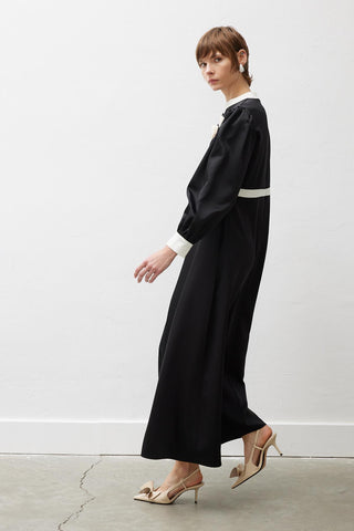 Perla Contrast Trim Dress – Black