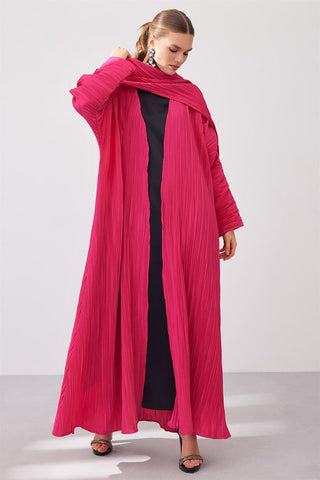 Pleated Fuchsia Abaya