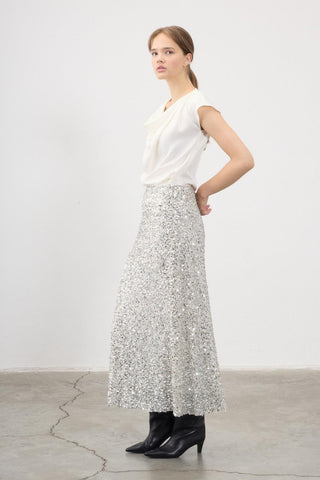 Pina Draped Blouse – Ecru