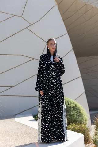 Polka Dot Abaya – Black