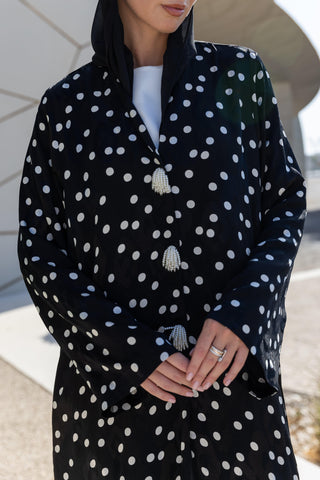 Polka Dot Abaya – Black