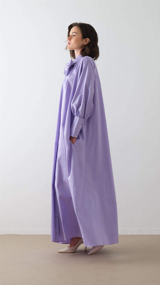 Poplin Shirt Dress – Purple