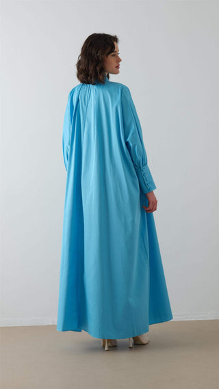 Poplin Shirt Dress – Blue