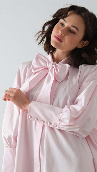 Poplin Shirt Dress – Pink