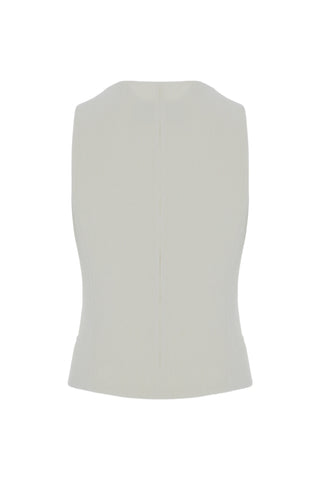 Daisy Tailored Velvet Vest – Cream